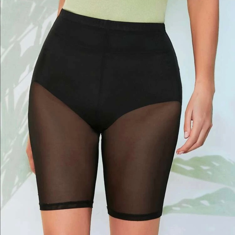 Sheer Mesh Biker Shorts